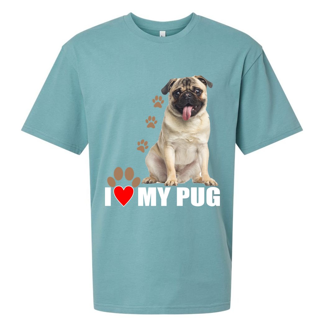 Dogs - I Love My Pug Sueded Cloud Jersey T-Shirt