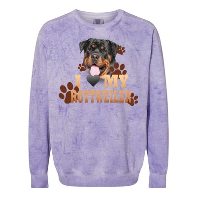 Dogs - I Love My Rottweiler Colorblast Crewneck Sweatshirt