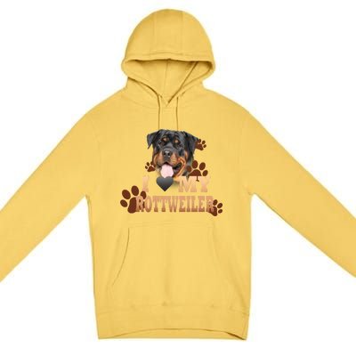 Dogs - I Love My Rottweiler Premium Pullover Hoodie