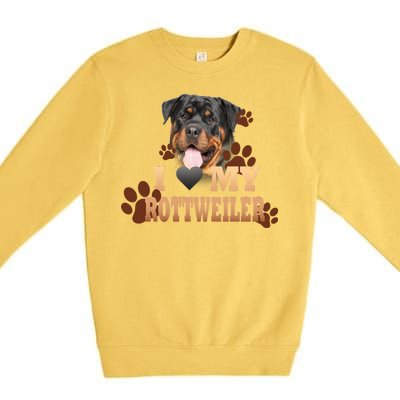 Dogs - I Love My Rottweiler Premium Crewneck Sweatshirt