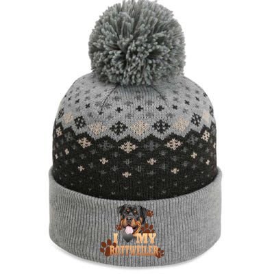 Dogs - I Love My Rottweiler The Baniff Cuffed Pom Beanie