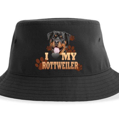 Dogs - I Love My Rottweiler Sustainable Bucket Hat