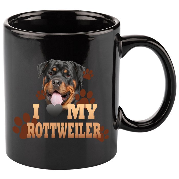 Dogs - I Love My Rottweiler 11oz C Handle Ceramic Mug