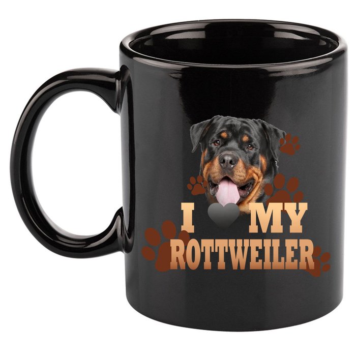 Dogs - I Love My Rottweiler 11oz C Handle Ceramic Mug