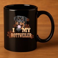 Dogs - I Love My Rottweiler 11oz C Handle Ceramic Mug