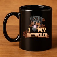 Dogs - I Love My Rottweiler 11oz C Handle Ceramic Mug