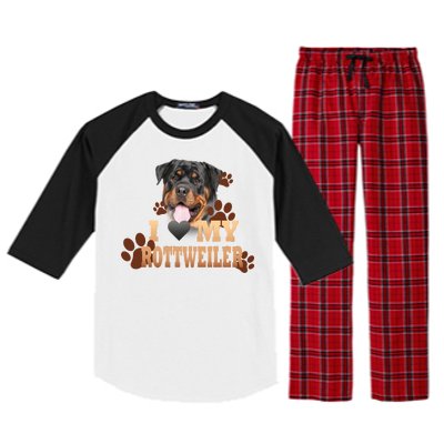 Dogs - I Love My Rottweiler Raglan Sleeve Pajama Set