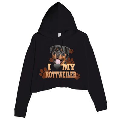 Dogs - I Love My Rottweiler Crop Fleece Hoodie