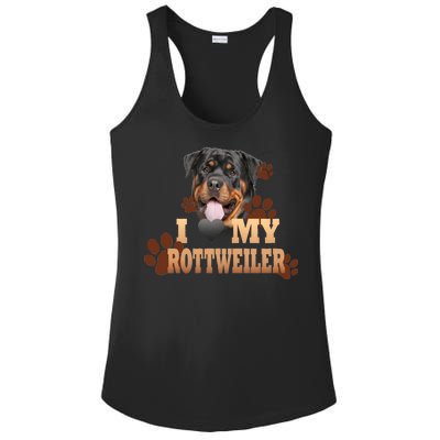 Dogs - I Love My Rottweiler Ladies PosiCharge Competitor Racerback Tank