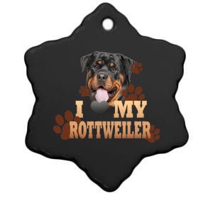 Dogs - I Love My Rottweiler Ceramic Star Ornament