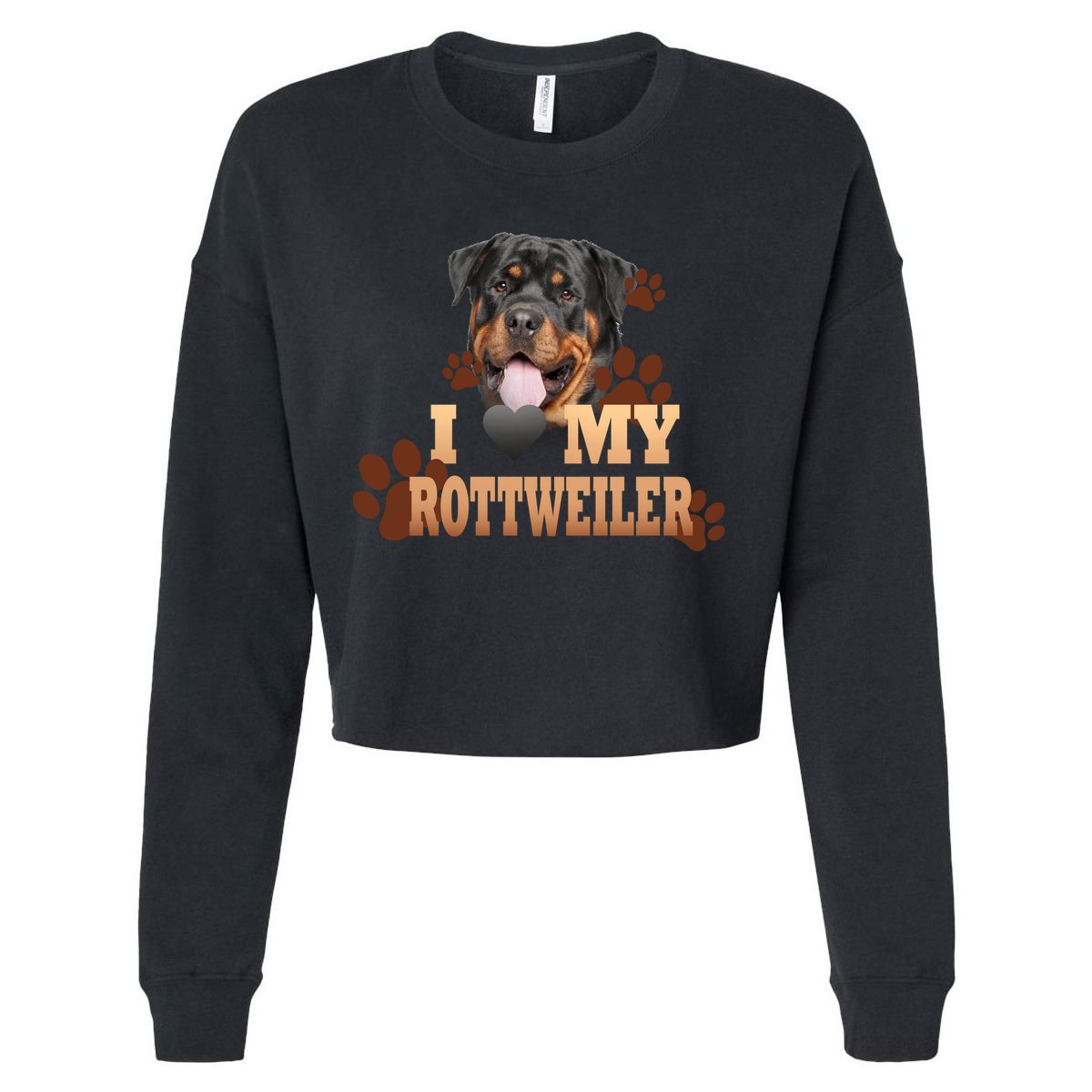 Dogs - I Love My Rottweiler Cropped Pullover Crew