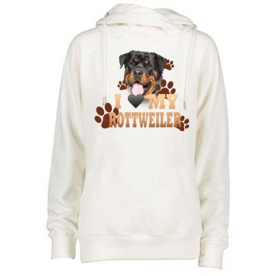 Dogs - I Love My Rottweiler Womens Funnel Neck Pullover Hood