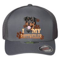 Dogs - I Love My Rottweiler Flexfit Unipanel Trucker Cap