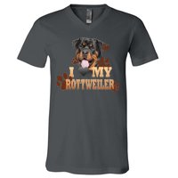 Dogs - I Love My Rottweiler V-Neck T-Shirt