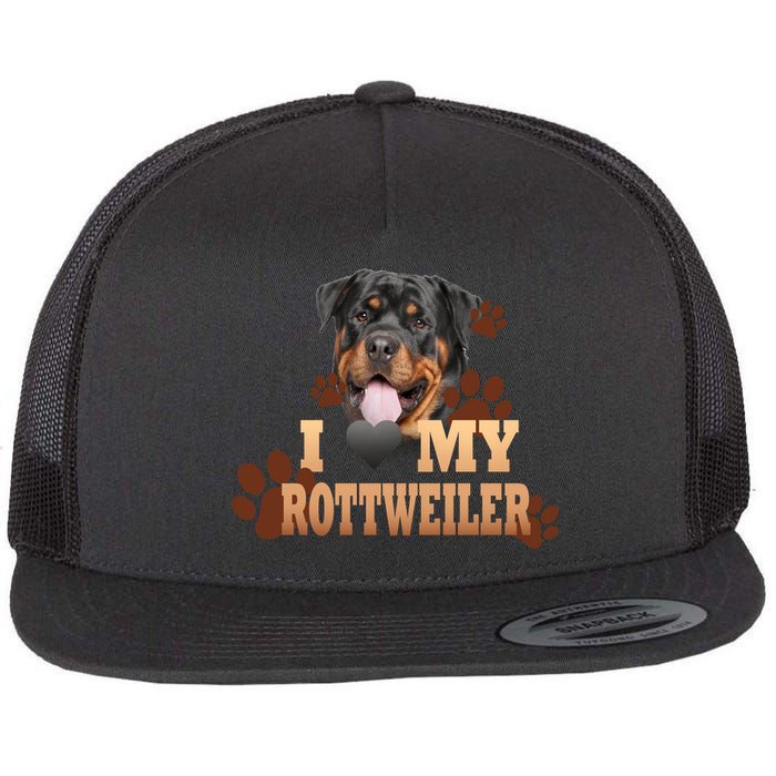 Dogs - I Love My Rottweiler Flat Bill Trucker Hat