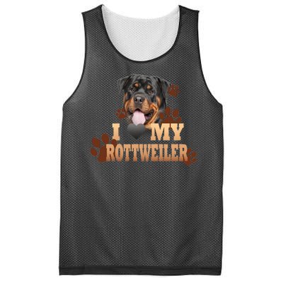 Dogs - I Love My Rottweiler Mesh Reversible Basketball Jersey Tank