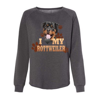 Dogs - I Love My Rottweiler Womens California Wash Sweatshirt