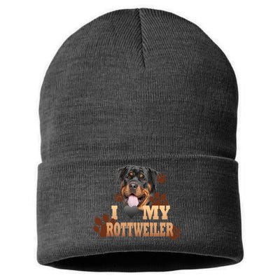 Dogs - I Love My Rottweiler Sustainable Knit Beanie