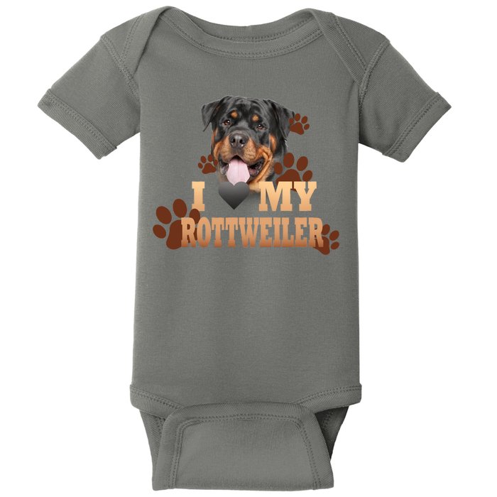 Dogs - I Love My Rottweiler Baby Bodysuit