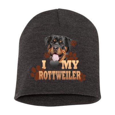 Dogs - I Love My Rottweiler Short Acrylic Beanie