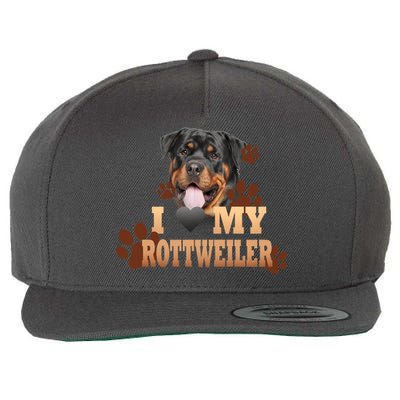 Dogs - I Love My Rottweiler Wool Snapback Cap