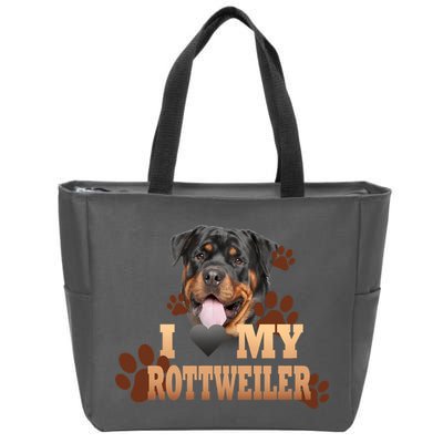 Dogs - I Love My Rottweiler Zip Tote Bag