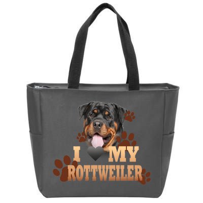 Dogs - I Love My Rottweiler Zip Tote Bag