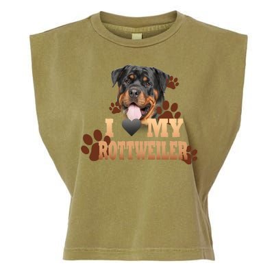 Dogs - I Love My Rottweiler Garment-Dyed Women's Muscle Tee