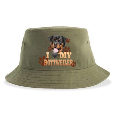 Dogs - I Love My Rottweiler Sustainable Bucket Hat