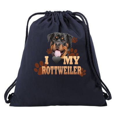 Dogs - I Love My Rottweiler Drawstring Bag