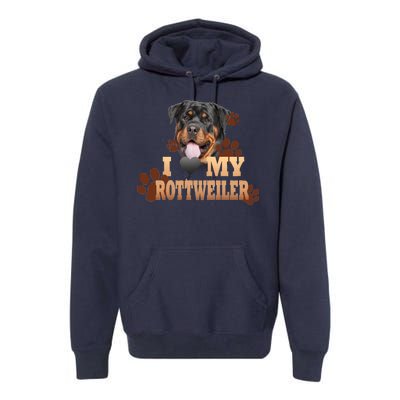 Dogs - I Love My Rottweiler Premium Hoodie