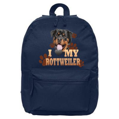 Dogs - I Love My Rottweiler 16 in Basic Backpack