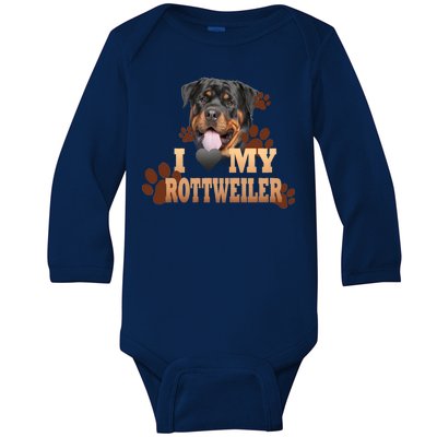 Dogs - I Love My Rottweiler Baby Long Sleeve Bodysuit