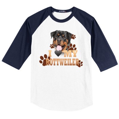 Dogs - I Love My Rottweiler Baseball Sleeve Shirt