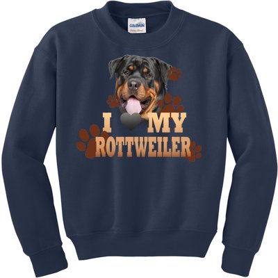 Dogs - I Love My Rottweiler Kids Sweatshirt