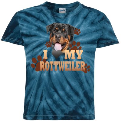 Dogs - I Love My Rottweiler Kids Tie-Dye T-Shirt