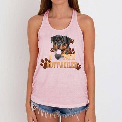 Dogs - I Love My Rottweiler Women's Knotted Racerback Tank