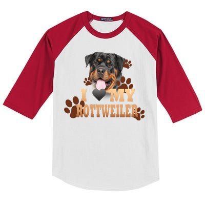 Dogs - I Love My Rottweiler Kids Colorblock Raglan Jersey