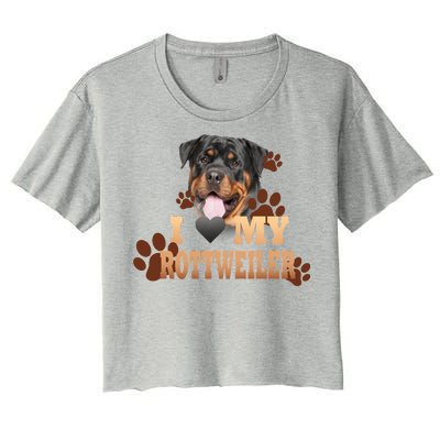 Dogs - I Love My Rottweiler Women's Crop Top Tee