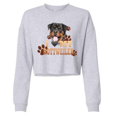 Dogs - I Love My Rottweiler Cropped Pullover Crew