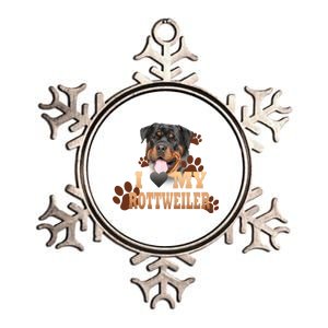 Dogs - I Love My Rottweiler Metallic Star Ornament