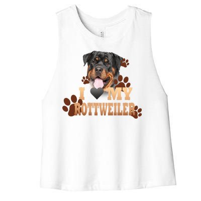 Dogs - I Love My Rottweiler Women's Racerback Cropped Tank