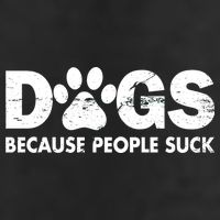 Dogs Because People Suck 7 Panel Mesh Trucker Snapback Hat