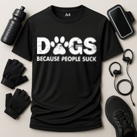 Dogs Because People Suck Cooling Performance Crew T-Shirt