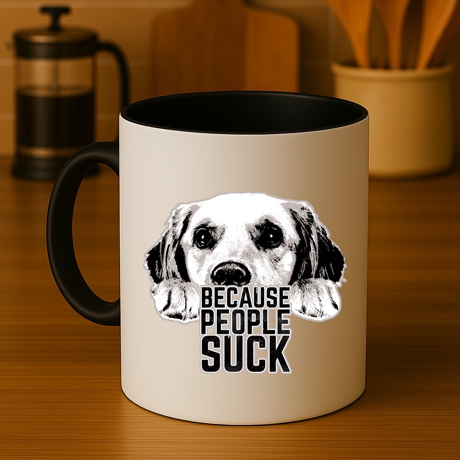 Dogs Because People Suck Funny Mug