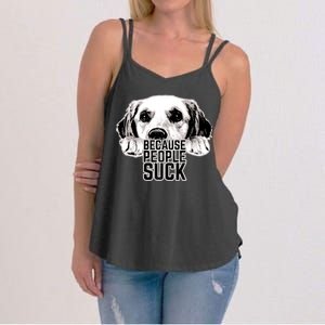 Dogs Because People Suck Funny Women's Strappy Tank