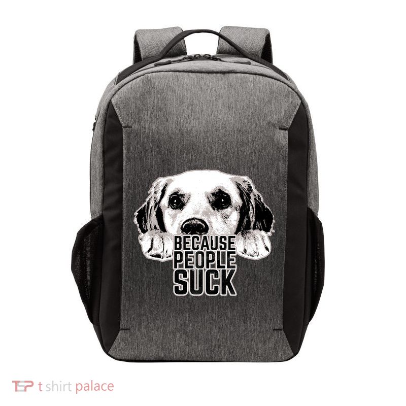 Dogs Because People Suck Funny Vector Backpack