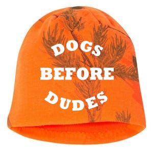 Dogs Before Dudes Funny Saying Kati - Camo Knit Beanie