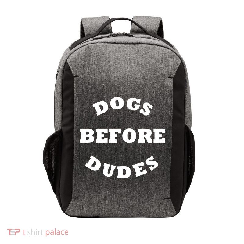 Dogs Before Dudes Funny Saying Vector Backpack