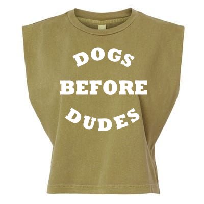 Dogs Before Dudes Funny Saying Garment-Dyed Women's Muscle Tee